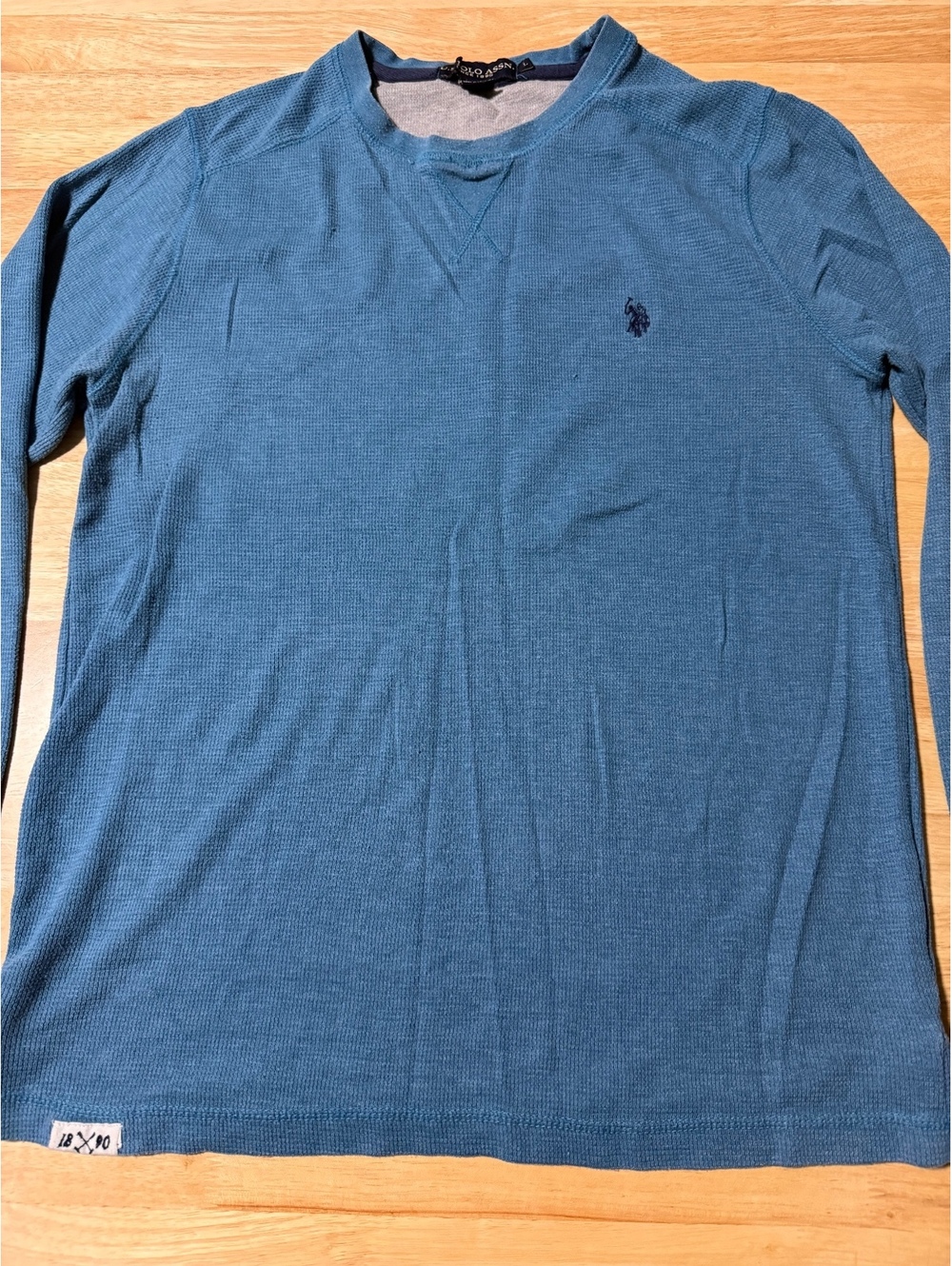 U.S. Polo Assn. Men’s Blue Waffle Knit Thermal Shirt Size L